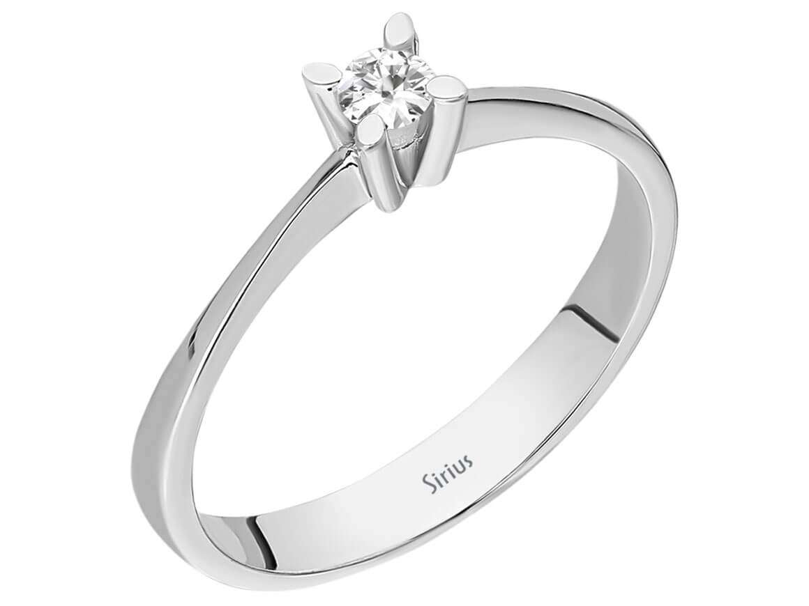 F Farbe 0,11 Carat Diamant Solitär Ring - handgefertigter Diamantschmuck aus Feingold | Sirius Diamant