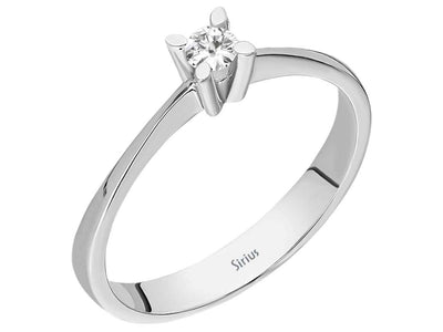 F Color 0.11 Carat Diamond Solitaire Ring