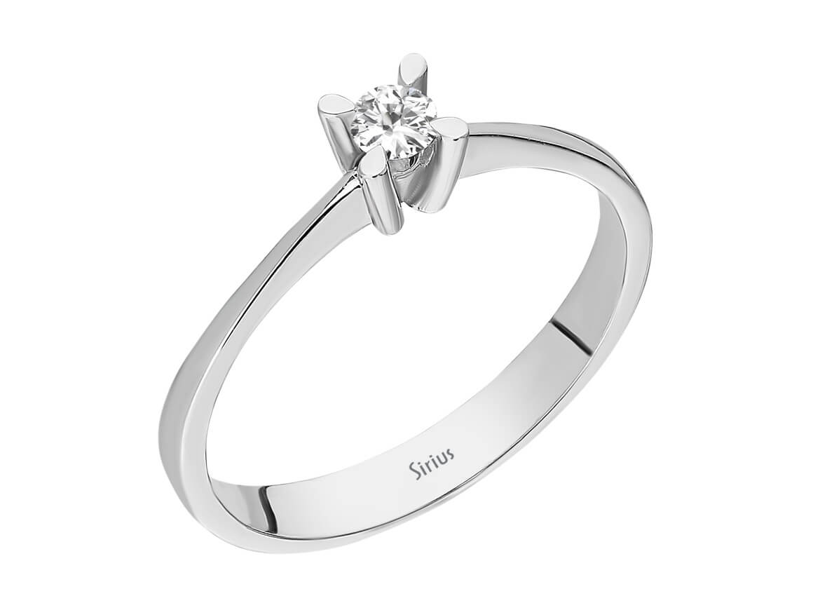 0,12 Carat Diamant Solitär Ring - handgefertigter Diamantschmuck aus Feingold | Sirius Diamant