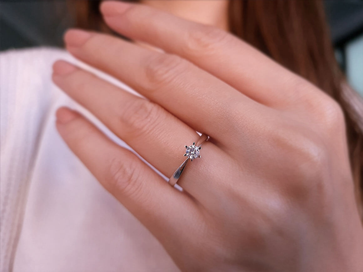 Bague solitaire en diamant de 0,21 carat