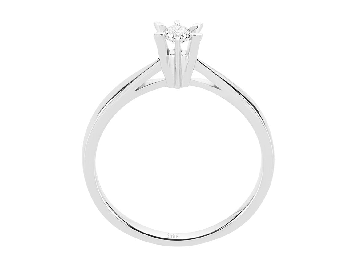 D Farbe 0,15 Carat Diamant Solitär Ring - handgefertigter Diamantschmuck aus Feingold | Sirius Diamant