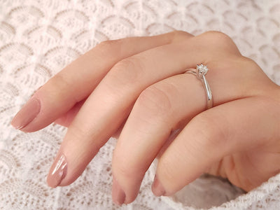 D Color 0.15 Carat Diamond Solitaire Ring