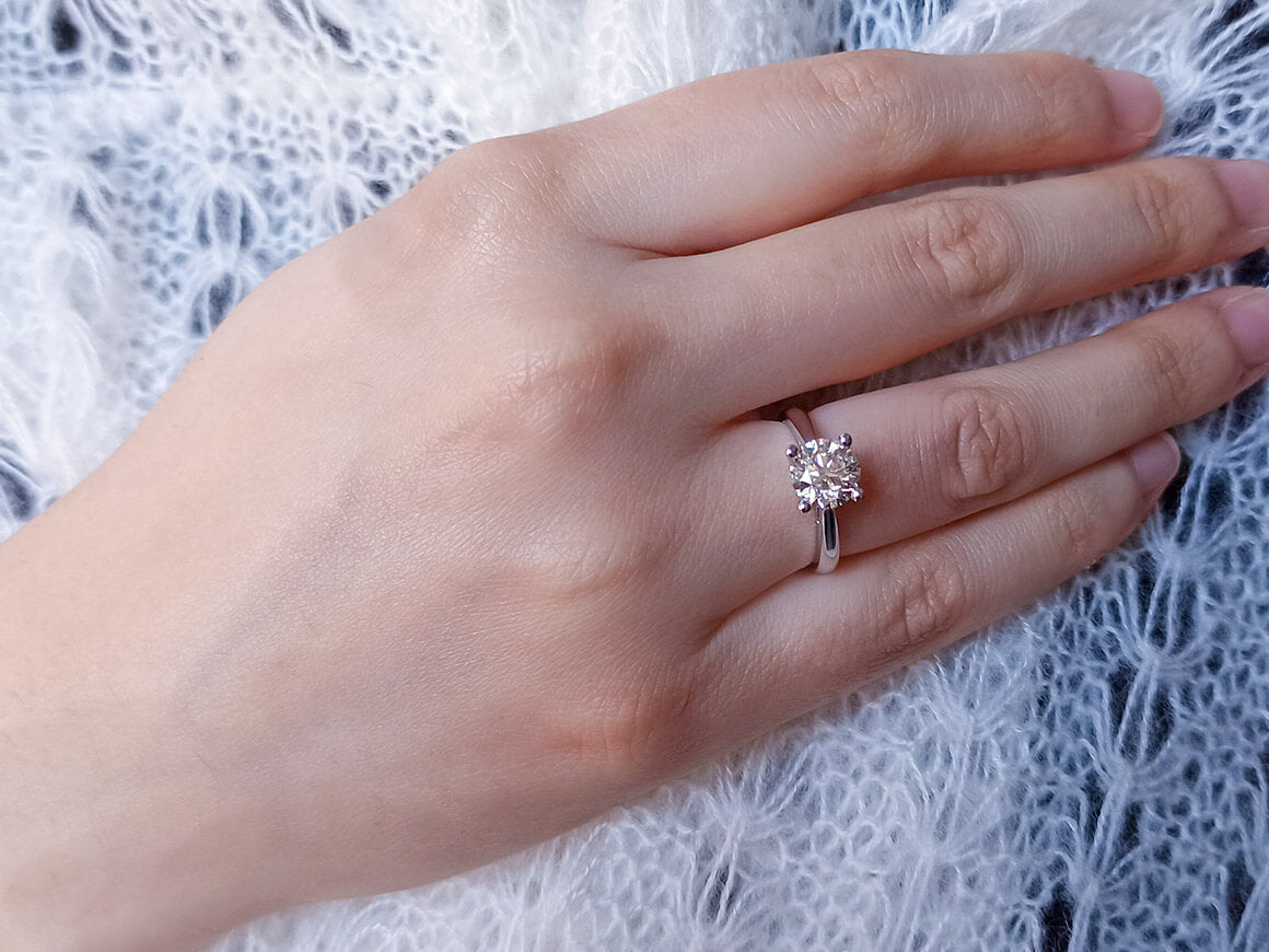Bague solitaire en diamant de 1,50 carat