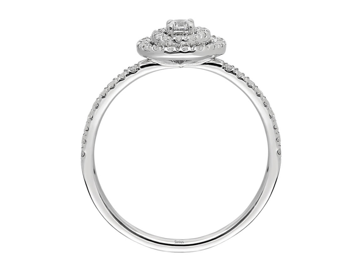 0,43 ct Diamant Solitär Ring in in 14 K Weißgold - handgefertigter Diamantschmuck aus Feingold | Sirius Diamant