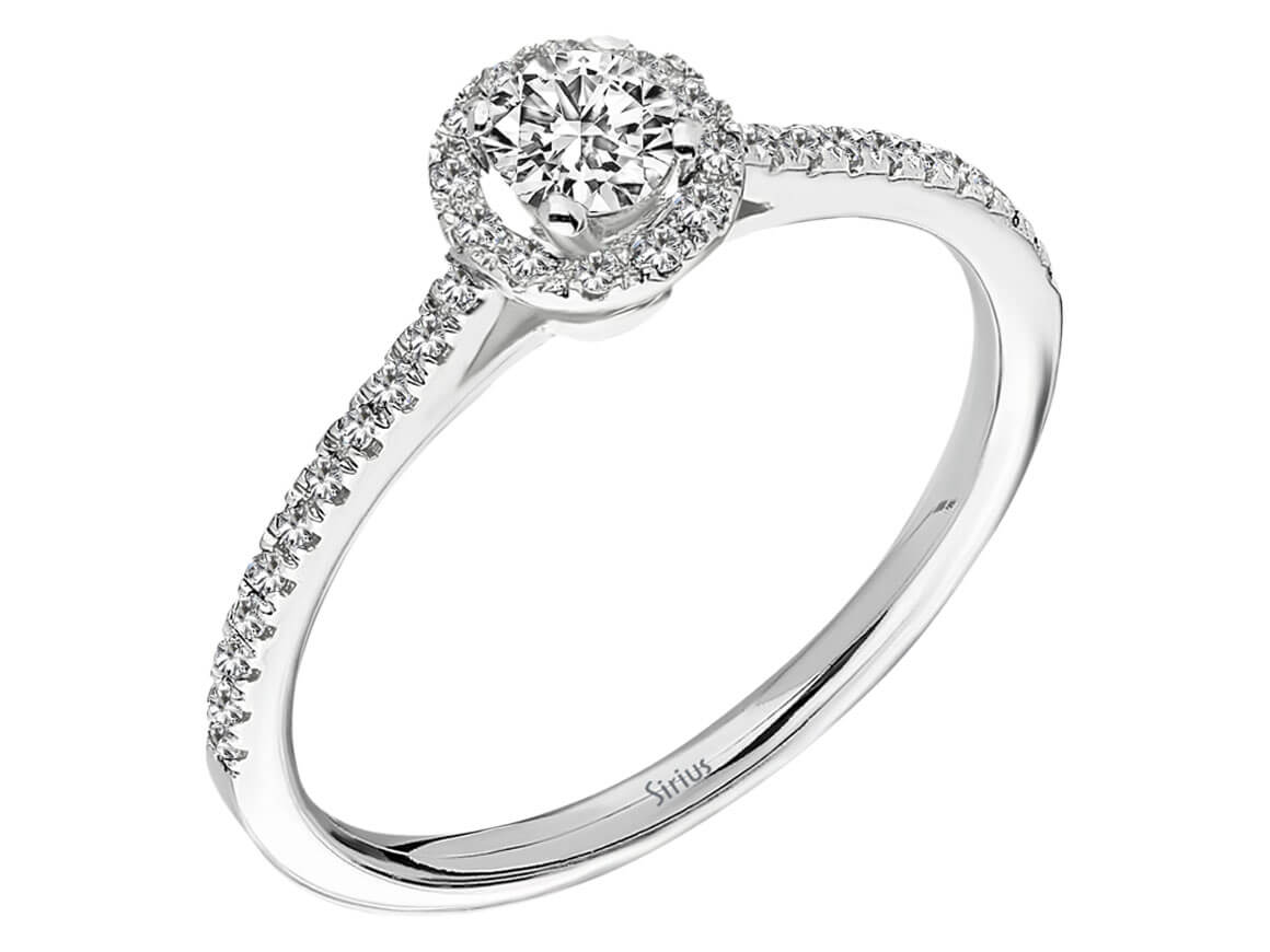 Insgesamt 0,42 Carat Diamant Solitär Ring - handgefertigter Diamantschmuck aus Feingold | Sirius Diamant