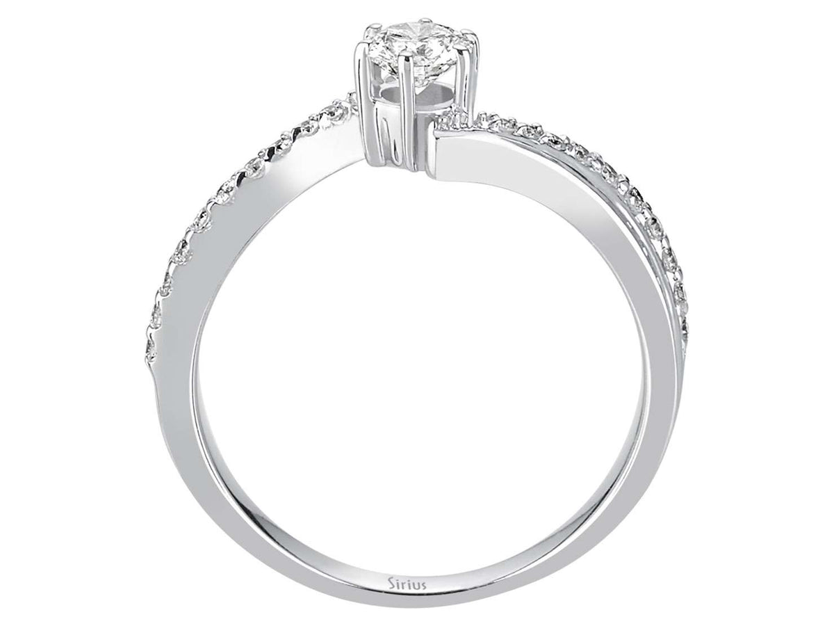 0,45 Gesamtkarat Diamant Solitär Ring - handgefertigter Diamantschmuck aus Feingold | Sirius Diamant