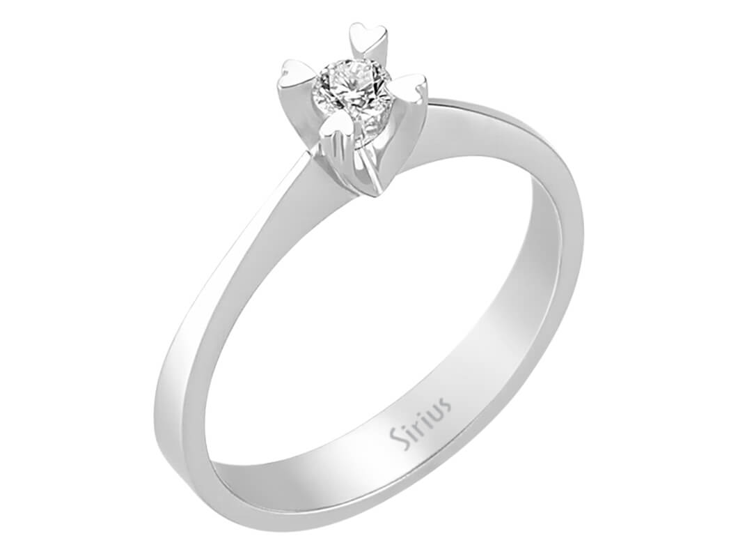 0,11 Karat Diamant Solitär Ring - handgefertigter Diamantschmuck aus Feingold | Sirius Diamant