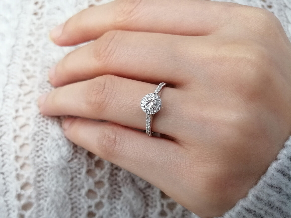 bague solitaire en diamant total de 0,50 carat