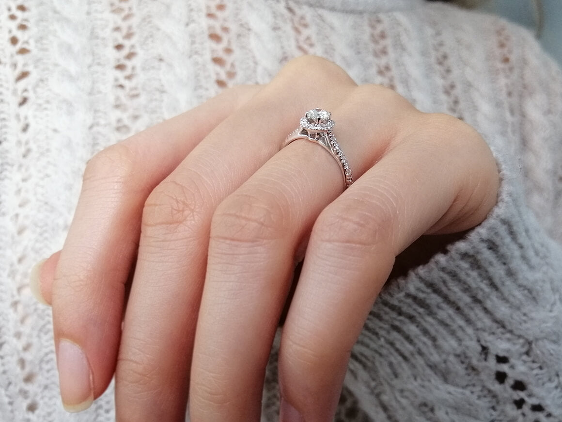 total 0.50 carat diamond solitaire ring