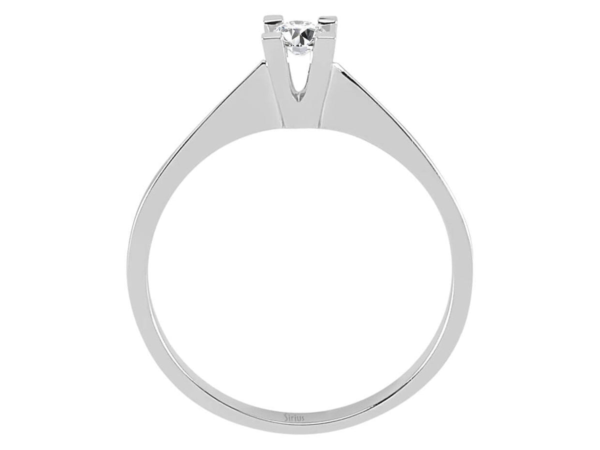 0,06 Karat Diamant Solitär Ring in 333er 8 Karat Weißgold - handgefertigter Diamantschmuck aus Feingold | Sirius Diamant