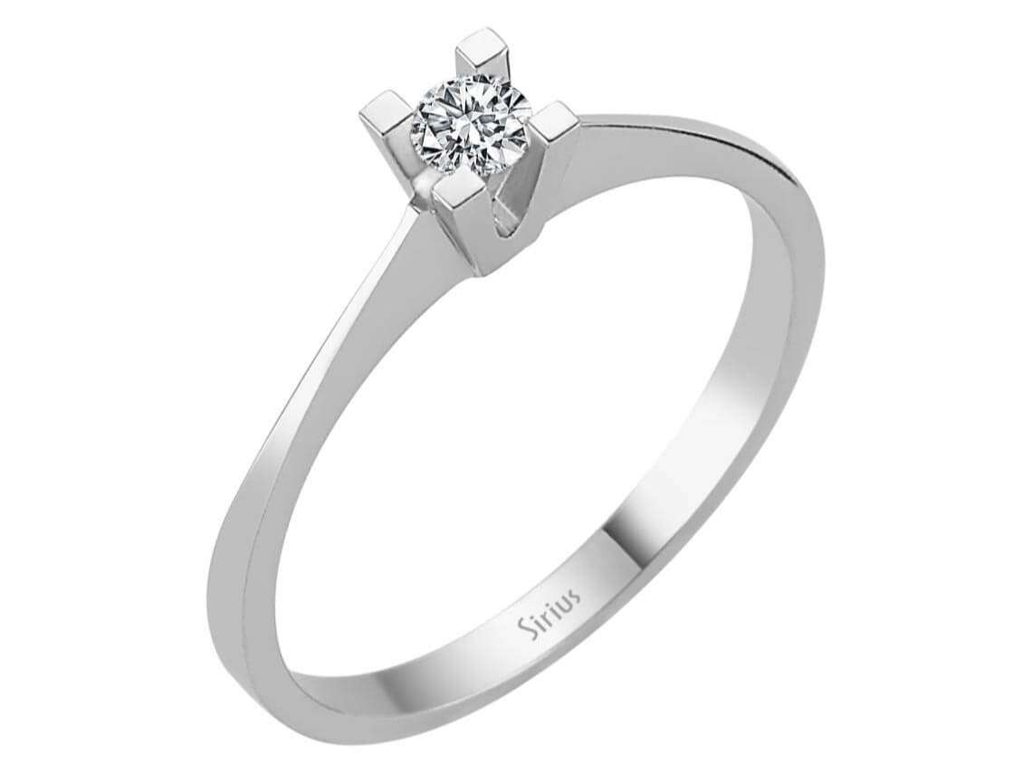 0,06 Karat Diamant Solitär Ring in 333er 8 Karat Weißgold - handgefertigter Diamantschmuck aus Feingold | Sirius Diamant