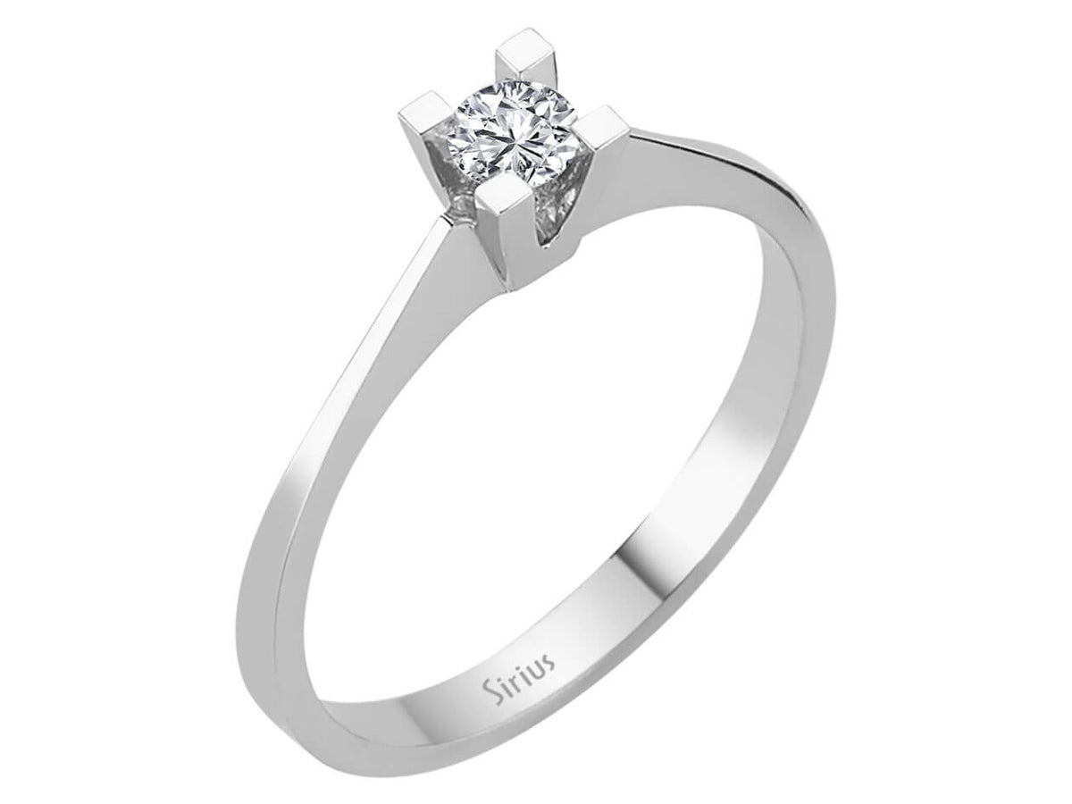 0,15 Karat Diamant Solitär Ring - handgefertigter Diamantschmuck aus Feingold | Sirius Diamant