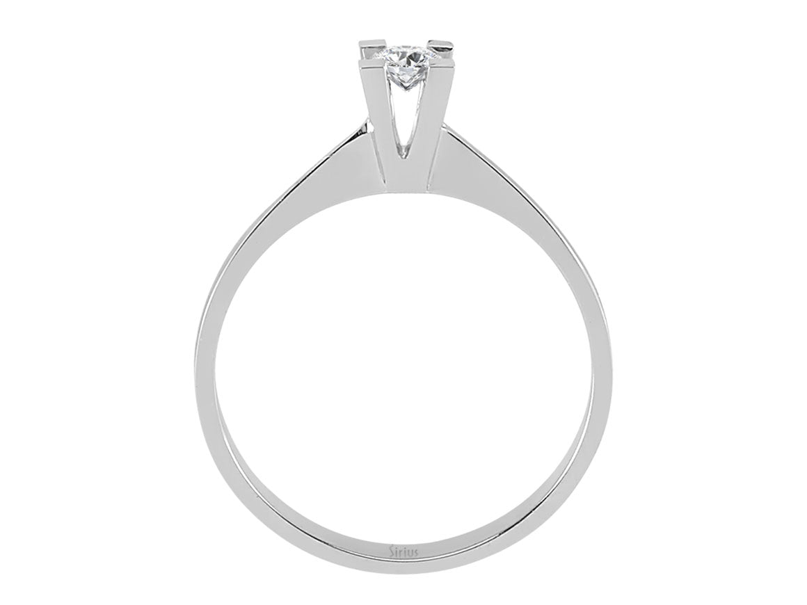 0,13 Karat Diamant Solitär Ring - handgefertigter Diamantschmuck aus Feingold | Sirius Diamant