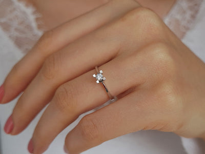 Bague solitaire en diamant de 0,13 carat