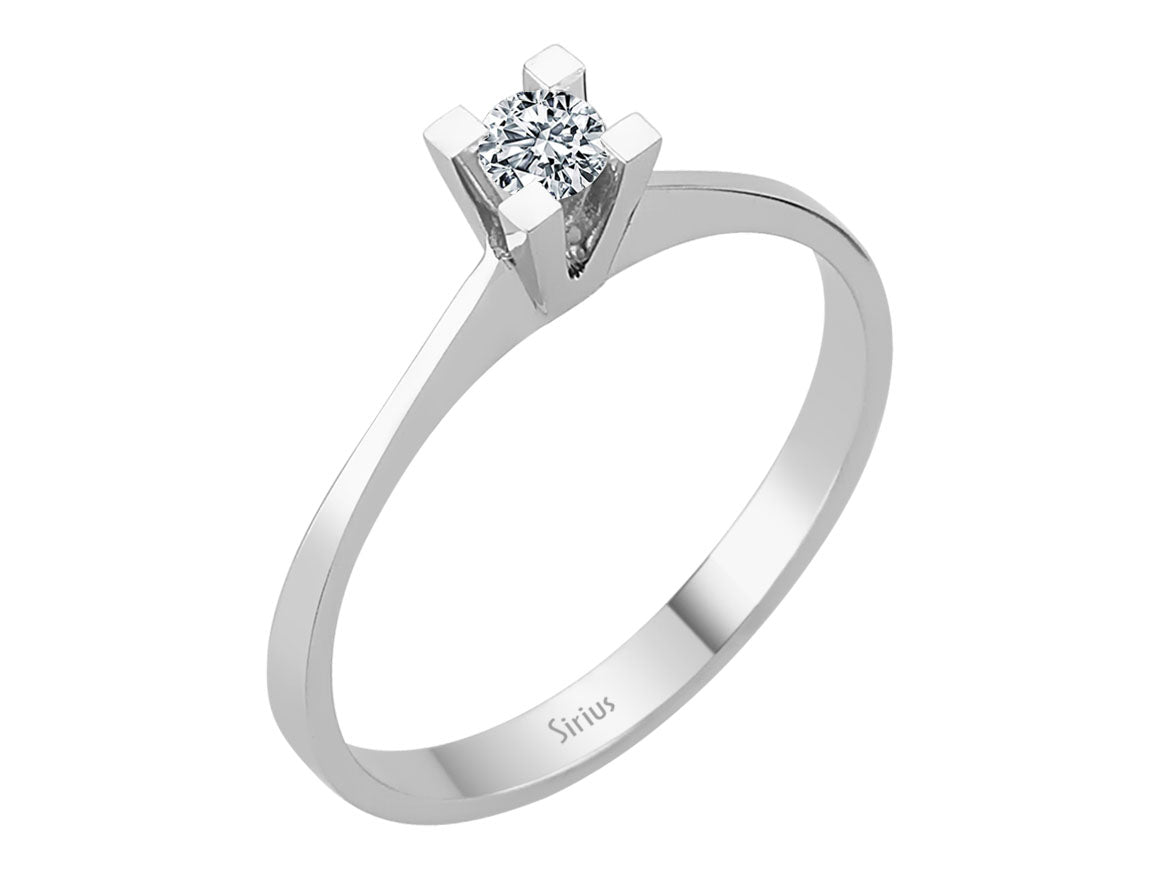 0,13 Karat Diamant Solitär Ring - handgefertigter Diamantschmuck aus Feingold | Sirius Diamant
