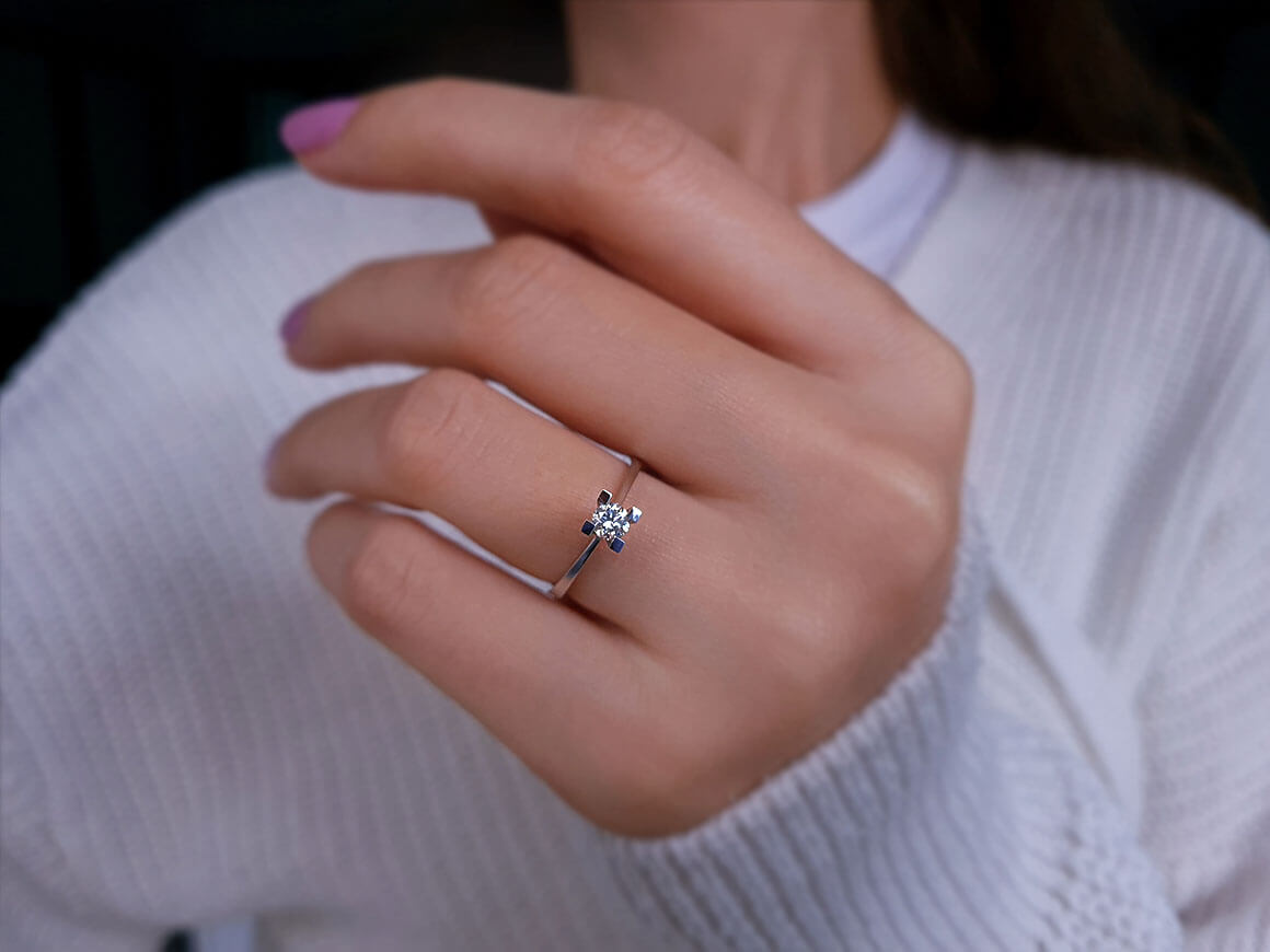 Bague solitaire en diamant de 0,23 carat