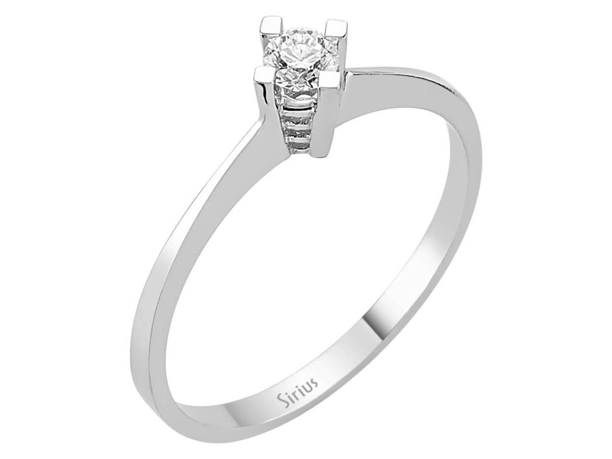 0,15 Karat Diamant Solitär Ring - handgefertigter Diamantschmuck aus Feingold | Sirius Diamant