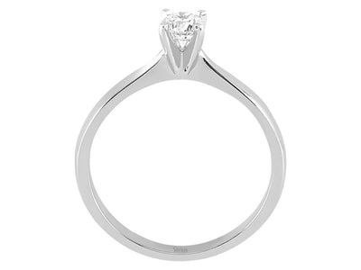 0.30 carat diamond solitaire ring in 14 K white gold