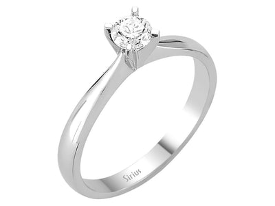 0.30 carat diamond solitaire ring in 14 K white gold