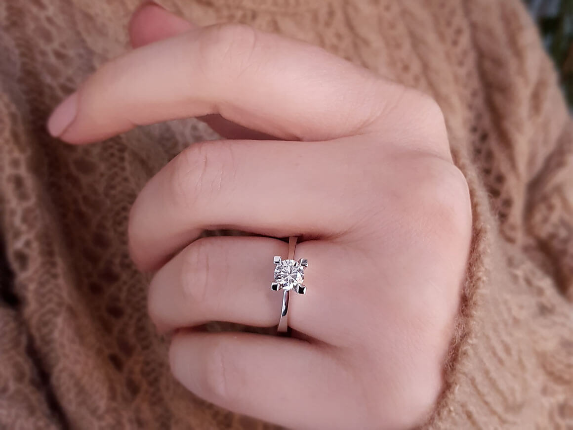 Bague solitaire en diamant de 0,70 carat