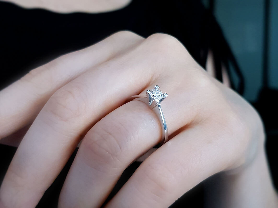 Bague solitaire en diamant de 0,50 carat