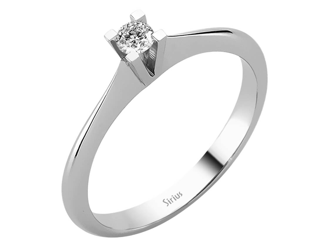 0,12 Karat Diamant Solitär Ring - handgefertigter Diamantschmuck aus Feingold | Sirius Diamant