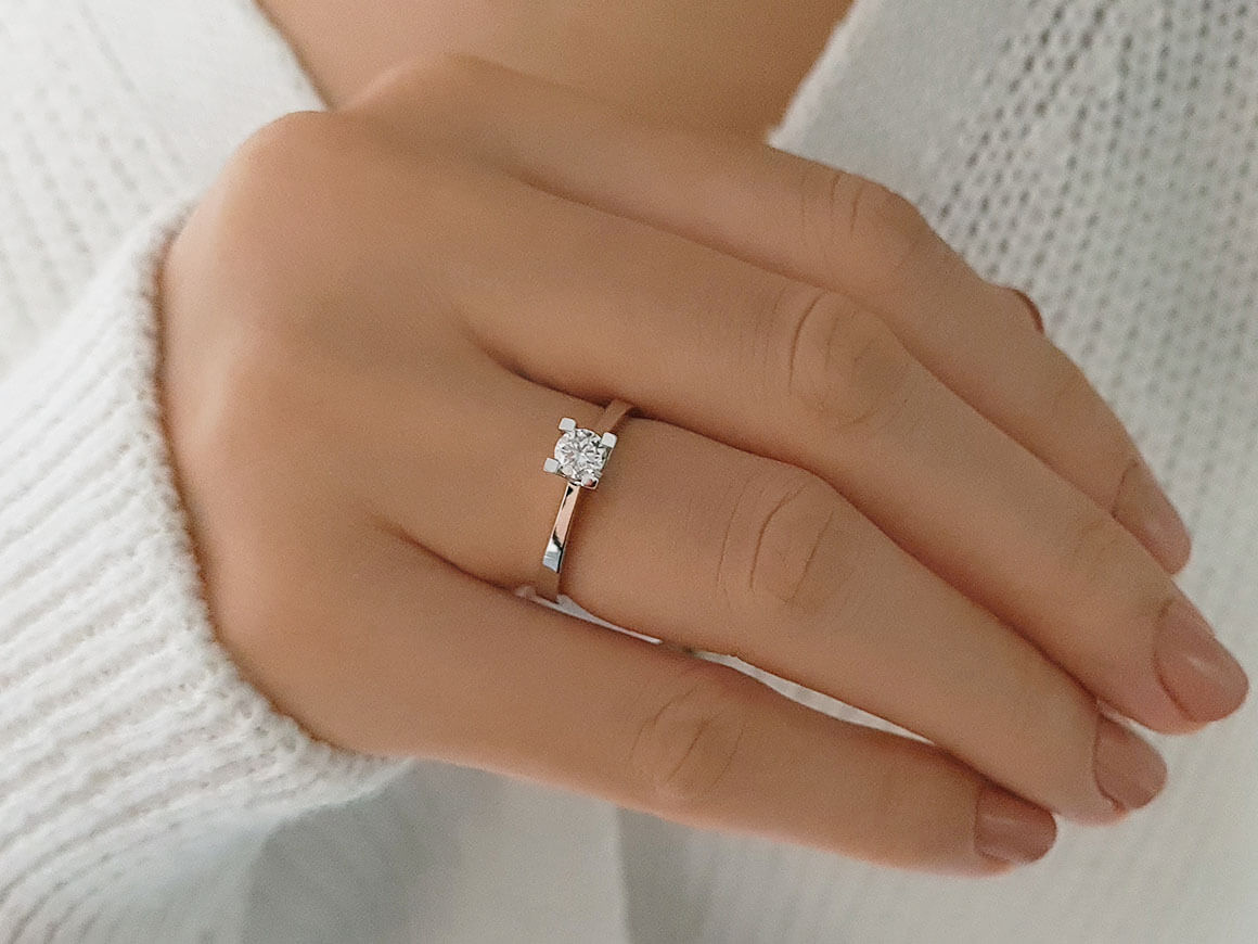 D Color 0.33 Carat Diamond Solitar Ring