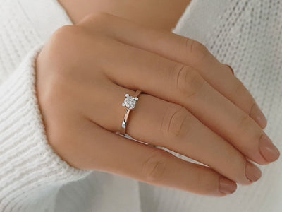 D Color 0.33 Carat Diamond Solitar Ring