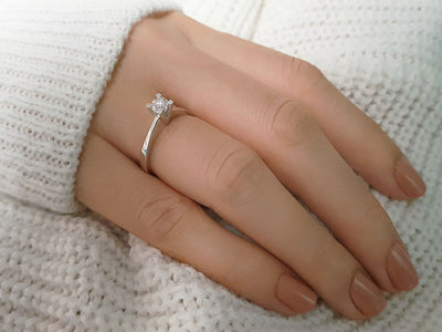 D Color 0.33 Carat Diamond Solitar Ring