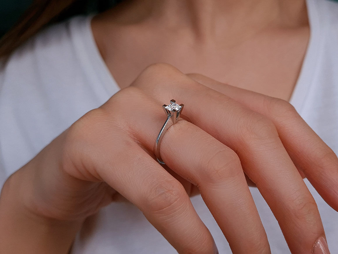 D Color 0.36 Carat Diamond Solitar Ring