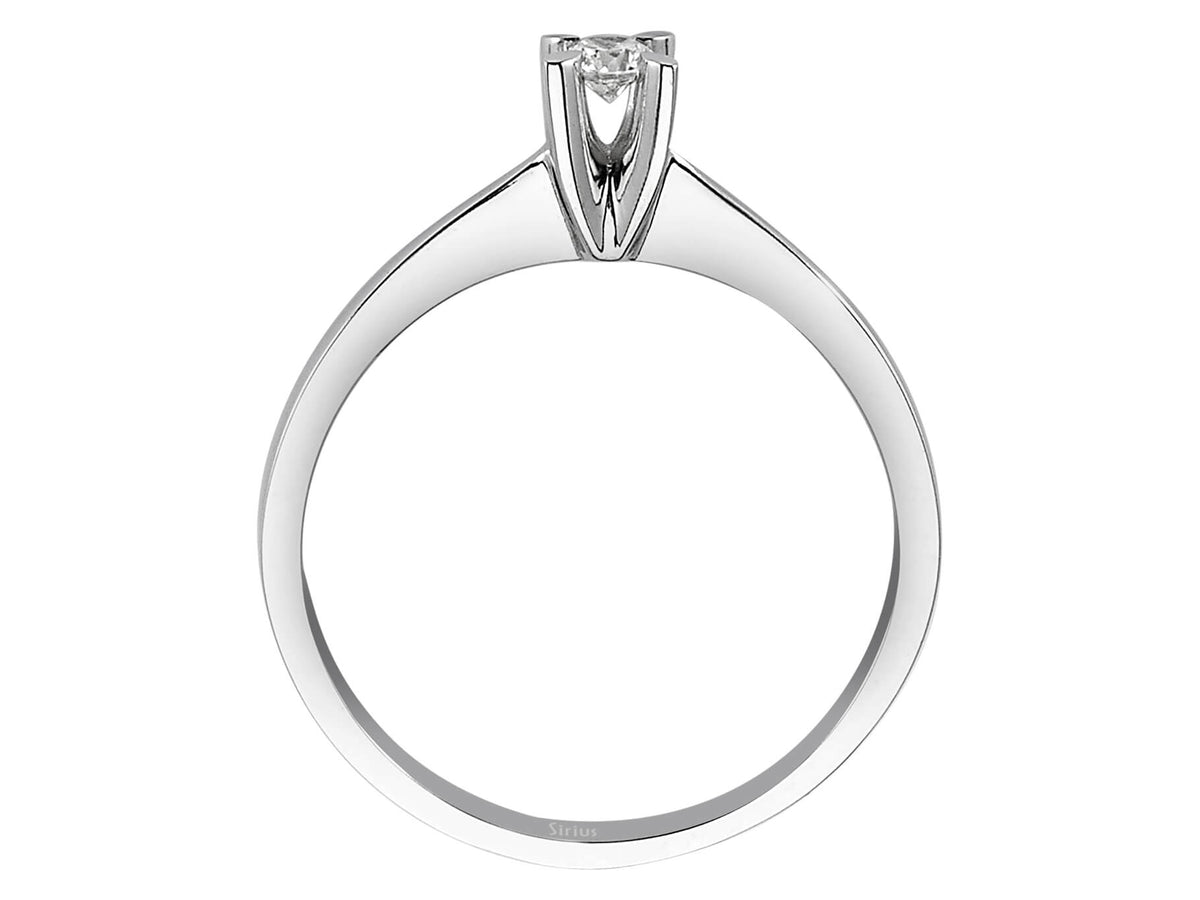 E Farbe 0,10 Carat Diamant Solitär Ring - handgefertigter Diamantschmuck aus Feingold | Sirius Diamant