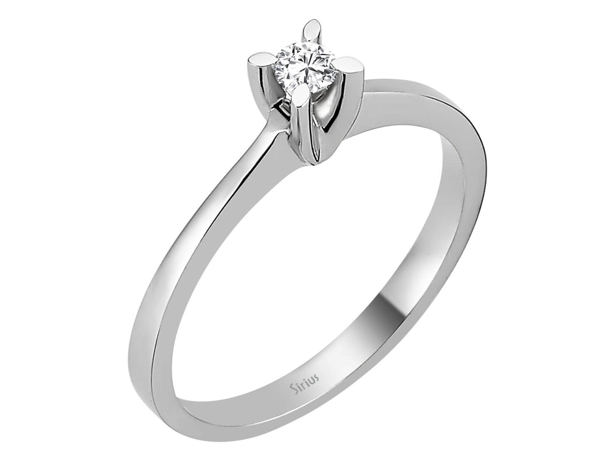 E Farbe 0,10 Carat Diamant Solitär Ring - handgefertigter Diamantschmuck aus Feingold | Sirius Diamant
