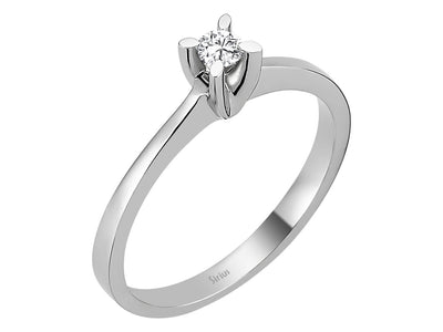 E Color 0.10 Carat Diamond Solitaire Ring