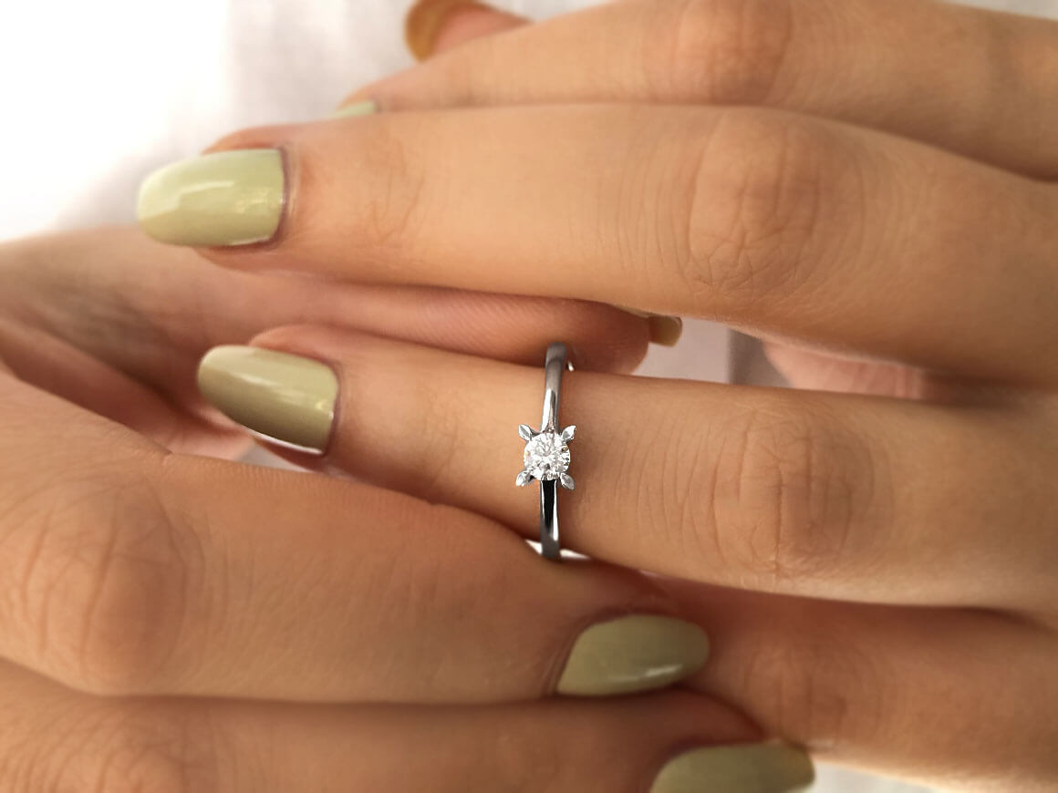 Bague solitaire en diamant de 0,20 carat