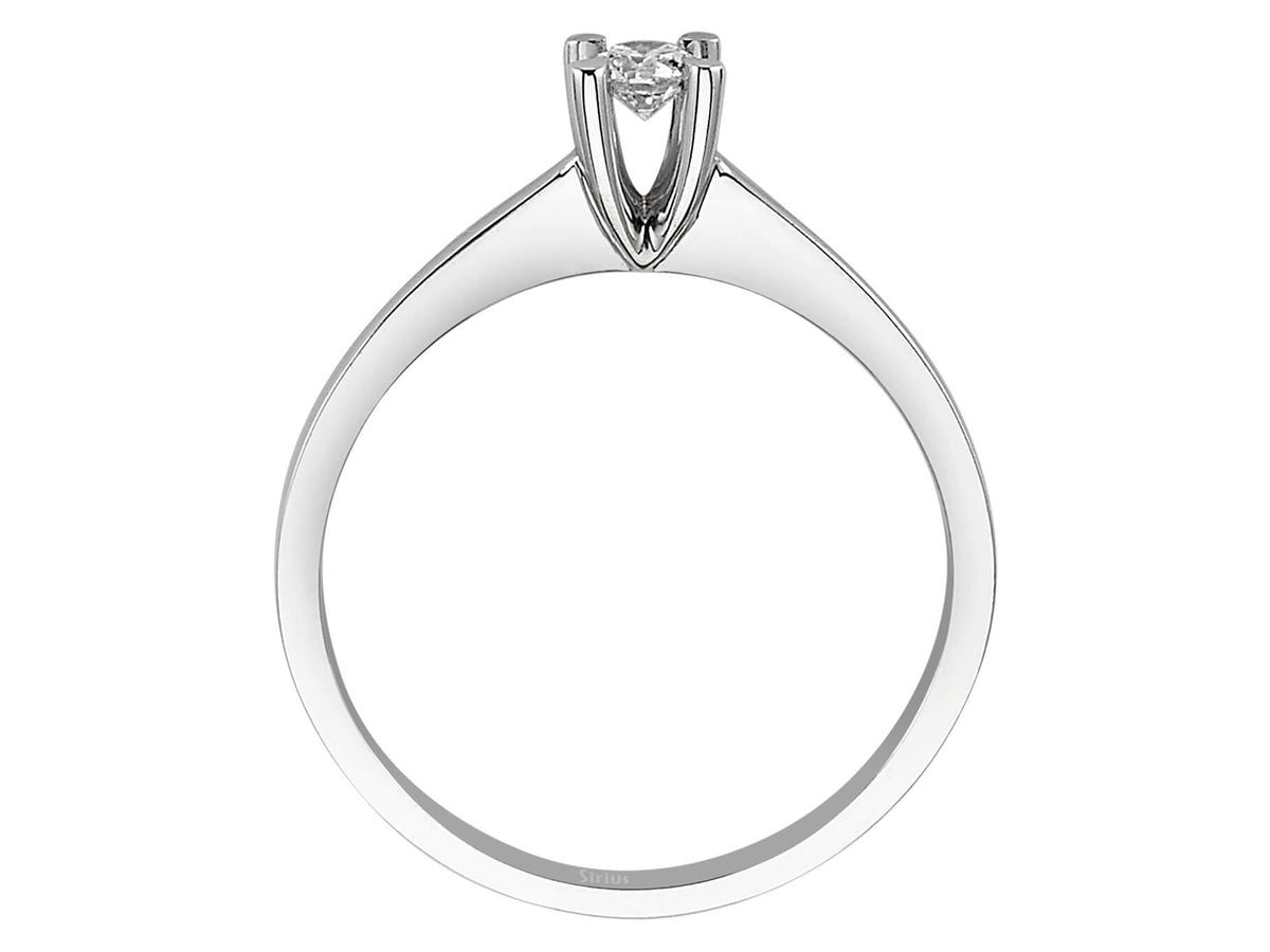 E Farbe 0,14 Carat Diamant Solitär Ring - handgefertigter Diamantschmuck aus Feingold | Sirius Diamant