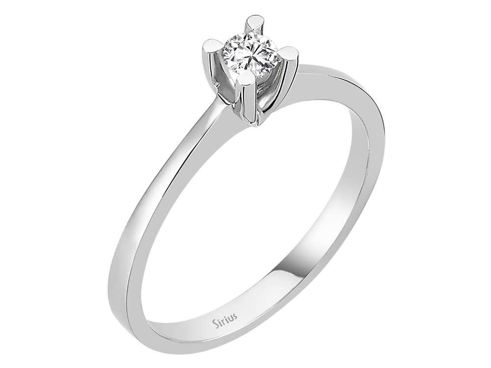 E Farbe 0,14 Carat Diamant Solitär Ring - handgefertigter Diamantschmuck aus Feingold | Sirius Diamant