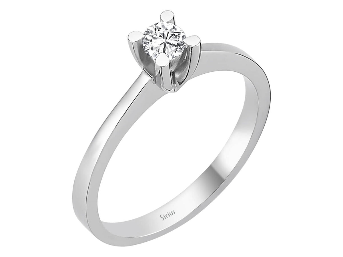 G Farbe 0,24 Karat Diamant Solitär Ring - handgefertigter Diamantschmuck aus Feingold | Sirius Diamant
