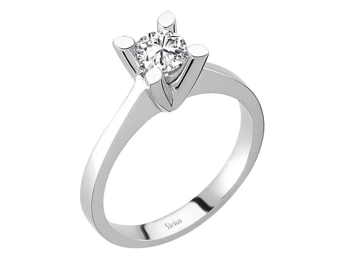 F Farbe 0,55 Carat Diamant Solitär Ring - handgefertigter Diamantschmuck aus Feingold | Sirius Diamant