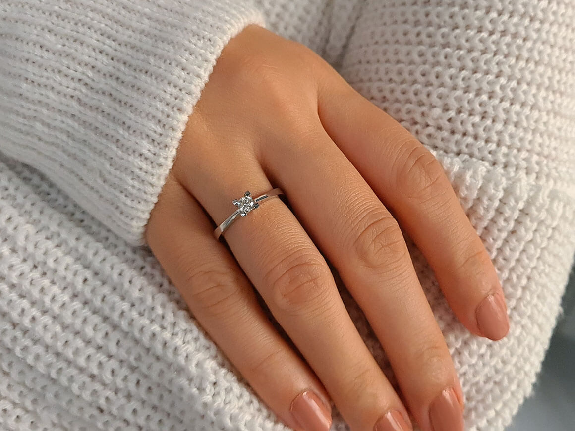 Bague solitaire en diamant de 0,21 carat