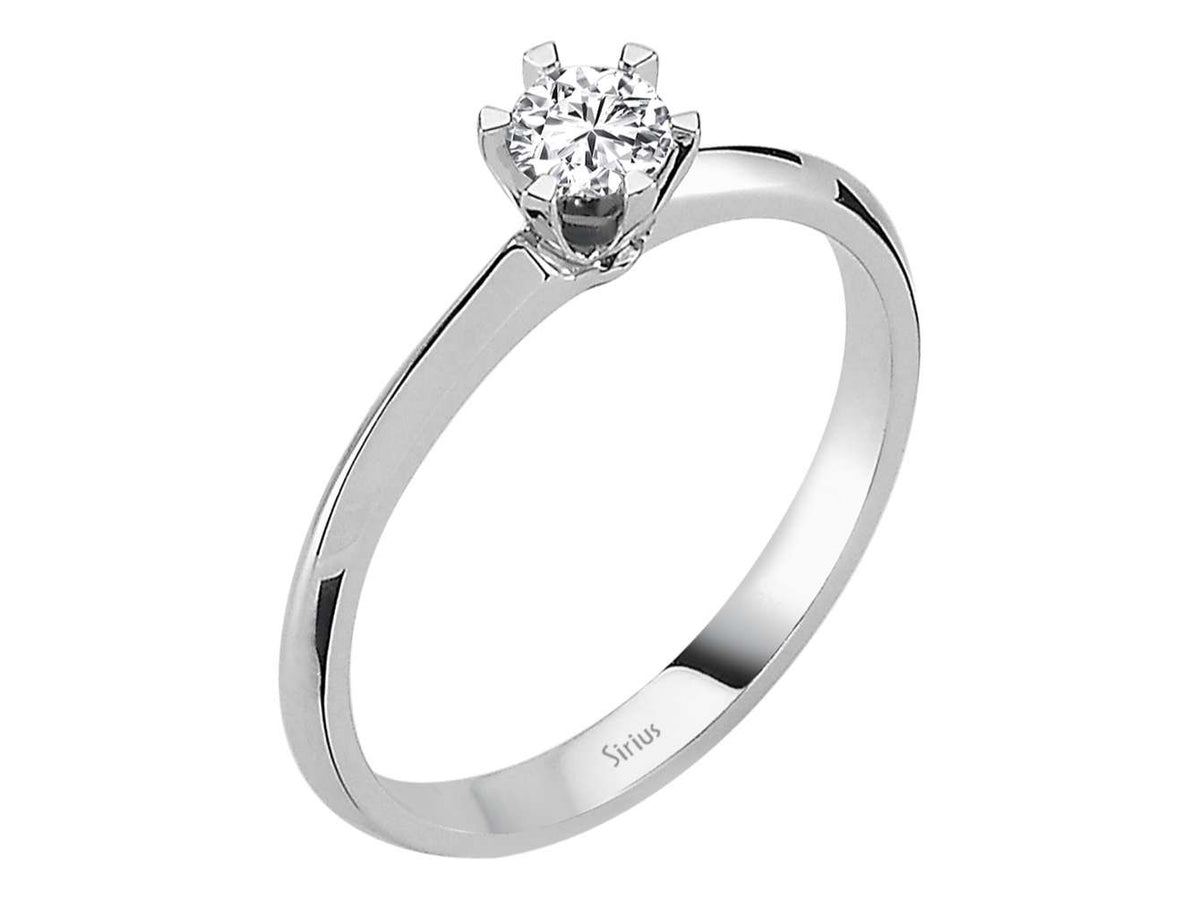 F Farbe 0,26 Carat Diamant Solitär Ring - handgefertigter Diamantschmuck aus Feingold | Sirius Diamant