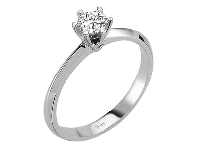 F Color 0.34 Carat Diamond Solitaire Ring