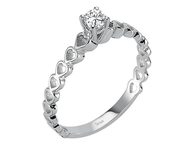 G color 0.15 carat diamond solitaire ring