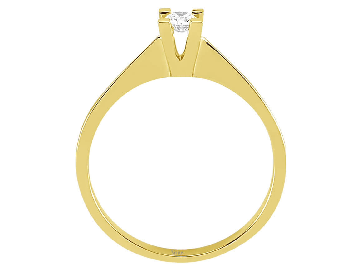 0,06 Carat Diamant Solitär Ring - handgefertigter Diamantschmuck aus Feingold | Sirius Diamant