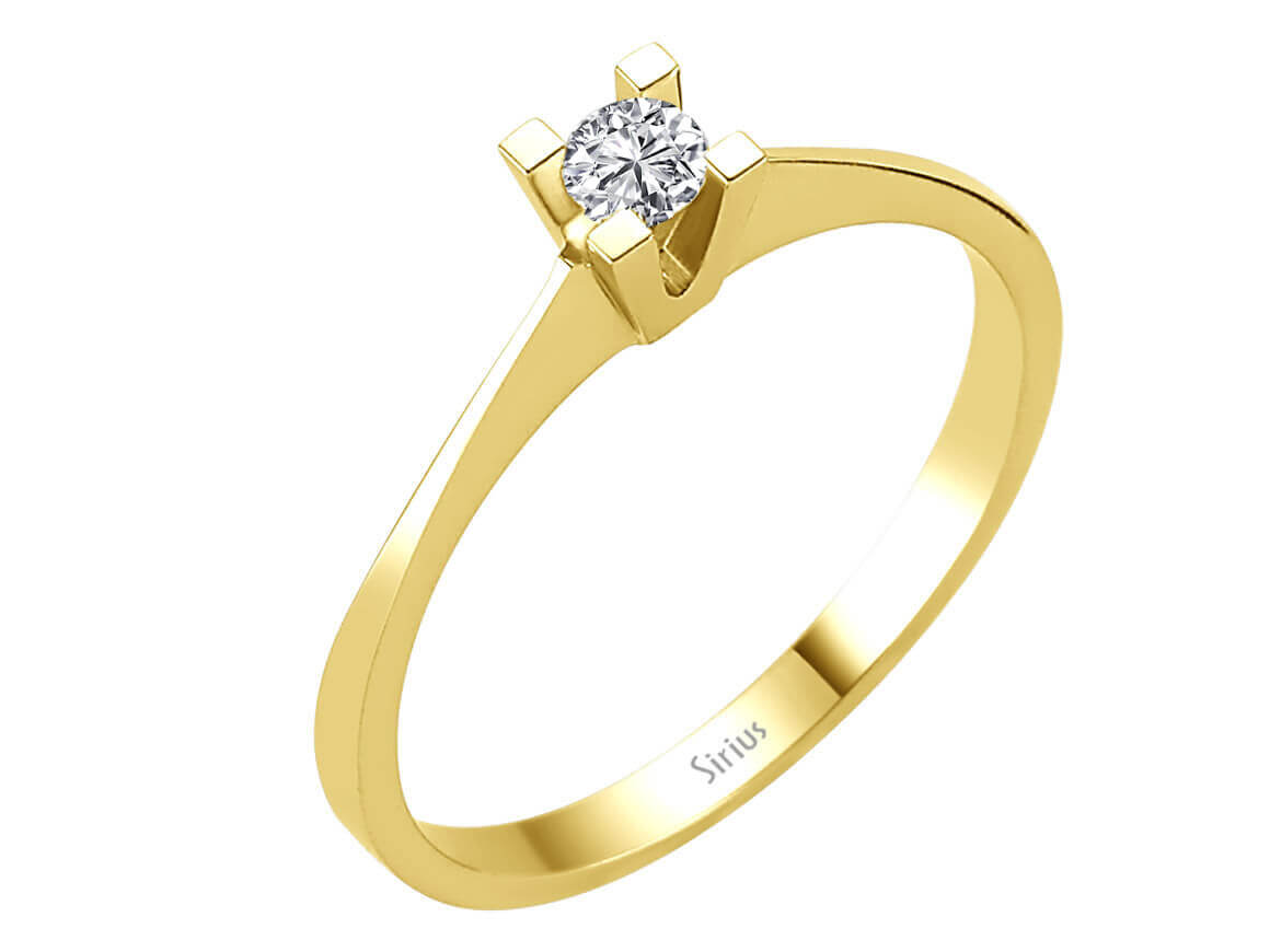 0,06 Carat Diamant Solitär Ring - handgefertigter Diamantschmuck aus Feingold | Sirius Diamant