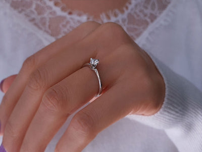 F color 0.33 carat diamond solitaire ring