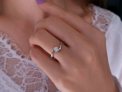 F Color 0.35 Carat Diamond Solitaire Ring