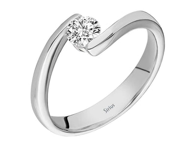 F Color 0.35 Carat Diamond Solitaire Ring