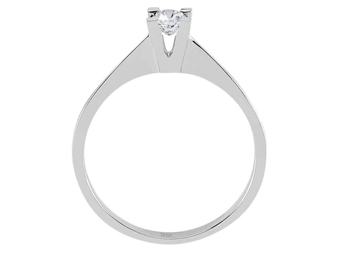 E Farbe 0,11 Carat Diamant Solitär Ring - handgefertigter Diamantschmuck aus Feingold | Sirius Diamant
