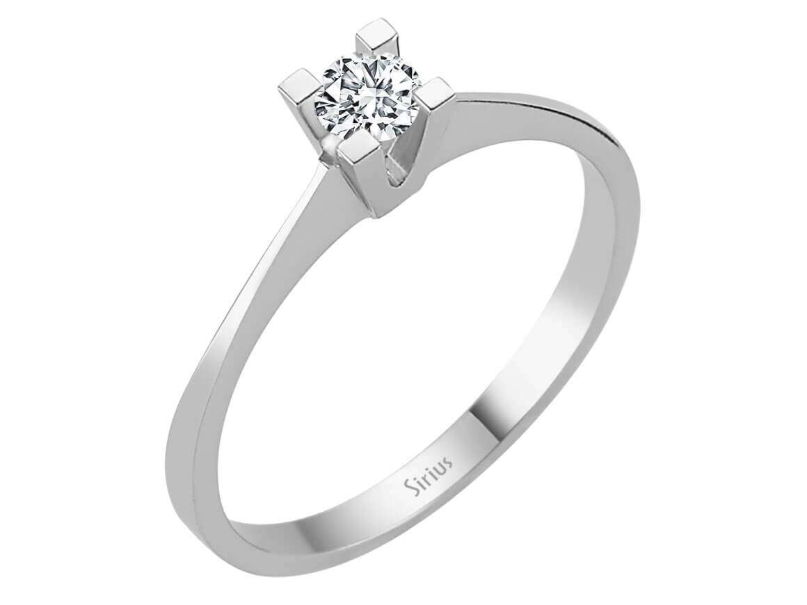 E Farbe 0,11 Carat Diamant Solitär Ring - handgefertigter Diamantschmuck aus Feingold | Sirius Diamant