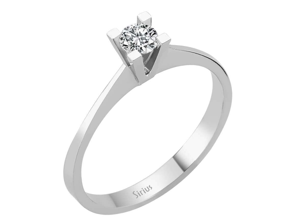 E Farbe 0,16 Carat Diamant Solitär Ring - handgefertigter Diamantschmuck aus Feingold | Sirius Diamant